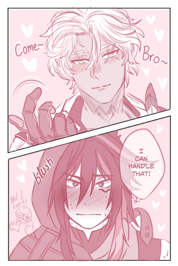 #ifaron #イフオロ
"Beckoning" my ahh (literal) 
Collab panel with isamu