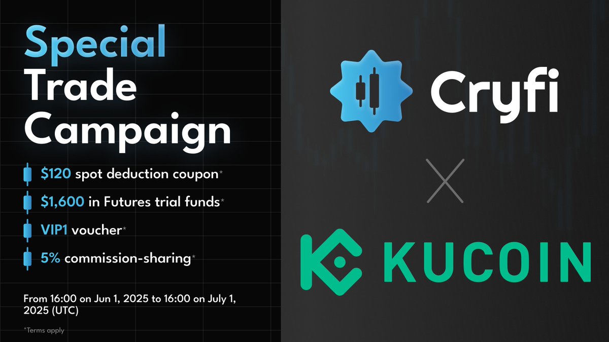 🚨 BIG NEWS: <a href="/Cryfi_app_/">Cryfi_app</a> 🤝<a href="/kucoincom/">KuCoin</a> 🤝<a href="/KuCoinFutures/">KuCoin Futures ⚡️</a>

We’re officially partnering with <a href="/kucoincom/">KuCoin</a> as a broker and integrating their API directly into Cryfi’s trading experience!

To celebrate, we’re launching an exclusive Cryfi x KuCoin Campaign 🎉

🔗 Join here: