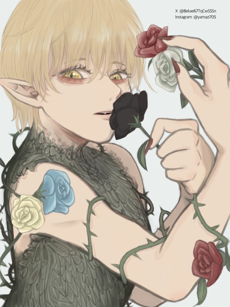 8ekae67TqCwS5Sn's tweet image. 6月2日 #ローズの日　らしいので再掲
1年前くらいに描いた
