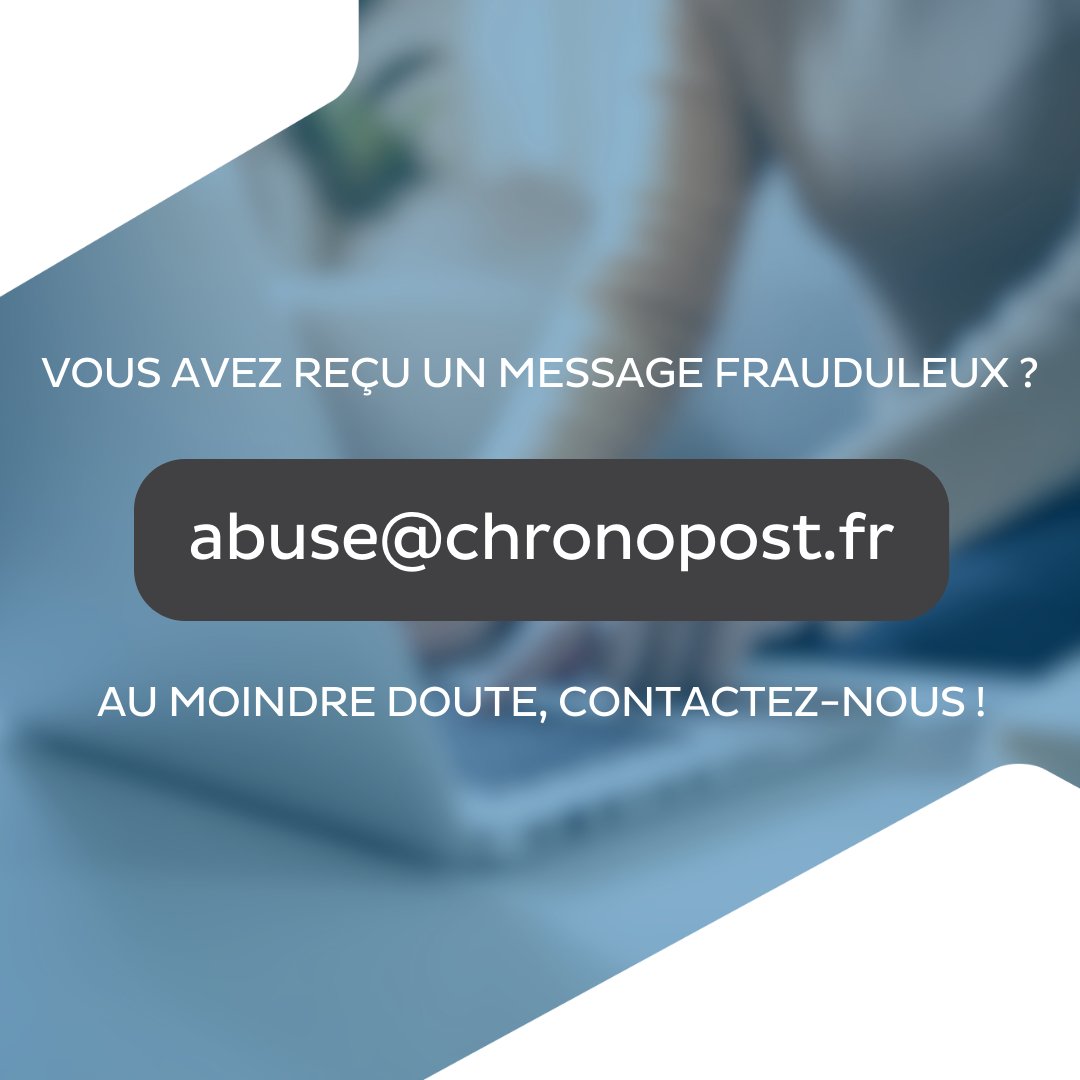 Chronopost (@chronopost) on Twitter photo ☎️Attention aux appels frauduleux !
Ne communiquez jamais vos données personnelles par téléphone et ne rappelez jamais des numéros non officiels !
Vous souhaitez nous joindre ?
RDV en DM sur <a href="/ChronopostSAV/">Chronopost Service Client</a>
ou par téléphone au 0⃣9⃣ 6⃣9⃣ 3⃣9⃣1⃣ 3⃣9⃣1⃣ ☎️Attention aux appels frauduleux !
Ne communiquez jamais vos données personnelles par téléphone et ne rappelez jamais des numéros non officiels !
Vous souhaitez nous joindre ?
RDV en DM sur <a href="/ChronopostSAV/">Chronopost Service Client</a>
ou par téléphone au 0⃣9⃣ 6⃣9⃣ 3⃣9⃣1⃣ 3⃣9⃣1⃣
