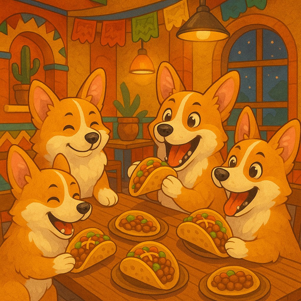 It's TACO Tuesday! 🌮

TACO = Totally Adorable Corgis Overloading 🐶🫢