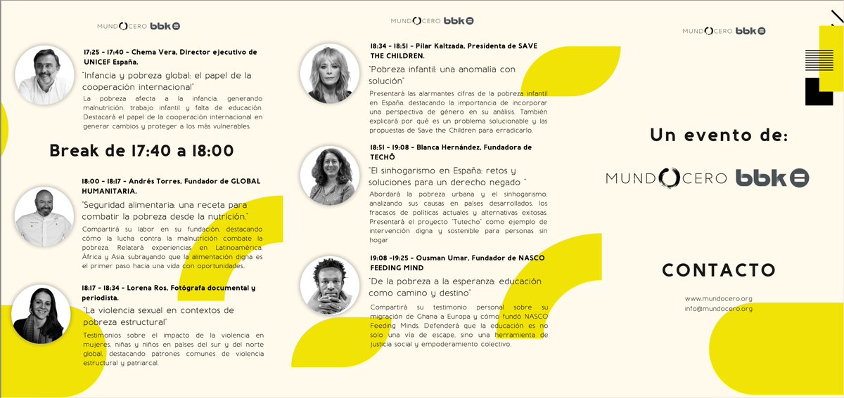 📆Save the date!

Este jueves participaré en el evento de <a href="/MundoCeroCrea/">MundoCero</a> y <a href="/BBK_eus/">BBK Fundación Bancaria</a>, dando una charla para generar conciencia y promover soluciones frente a la pobreza. 

📌A las 16:00 en la <a href="/salaBBK/">Sala BBK</a> 

¡Un honor poder formar parte de este cartelazo🥰!