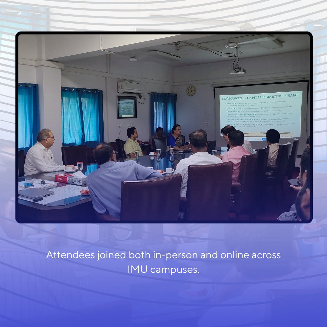 INDIAN MARITIME UNIVERSITY (@imu_hq) on Twitter photo 🚢 Seminar Spotlight: On 28 May, IMU Mumbai hosted a hybrid seminar by Ms. Harjeet Kaur Joshi on “Shipbuilding Finance in India – Existing Models”. Key models, policies & challenges were discussed.
#IMU #ShipbuildingFinance #MaritimeResearch <a href="/shipmin_india/">Ministry of Ports, Shipping and Waterways</a> <a href="/seaandcoast1/">Sea And Coast 🆇</a> 🚢 Seminar Spotlight: On 28 May, IMU Mumbai hosted a hybrid seminar by Ms. Harjeet Kaur Joshi on “Shipbuilding Finance in India – Existing Models”. Key models, policies & challenges were discussed.
#IMU #ShipbuildingFinance #MaritimeResearch <a href="/shipmin_india/">Ministry of Ports, Shipping and Waterways</a> <a href="/seaandcoast1/">Sea And Coast 🆇</a>