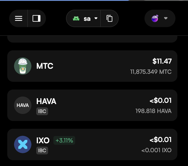 Crypto Matcha (@crypmatcha) on Twitter photo IBC enabled - you can send MTC directly to <a href="/cosmos/">Cosmos - The Interchain ⚛️</a> hub and <a href="/StargazeZone/">Stargaze ✨🔭</a> chain
Also u can see token in <a href="/leap_wallet/">Leap Wallet</a> with current price!
Step by step.. Stay tuned! IBC enabled - you can send MTC directly to <a href="/cosmos/">Cosmos - The Interchain ⚛️</a> hub and <a href="/StargazeZone/">Stargaze ✨🔭</a> chain
Also u can see token in <a href="/leap_wallet/">Leap Wallet</a> with current price!
Step by step.. Stay tuned!