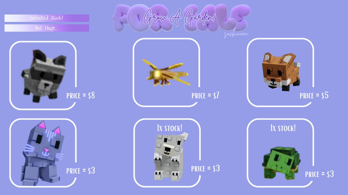 suchiiini's tweet photo. SELLING PETS! GROW A GARDEN (GAG)             

Strictly Not Going First (NGF)       
Willing to use a TRUSTED MM | MW!

#GrowAGarden #GaG #RobloxCrossTrades #growagardenroblox #Roblox #Adoptmetrades #Adoptmetrade #Adoptmetrades #adoptme #adoptmetradings #adoptmetrading https://t.co/KKh0JPmFtv
