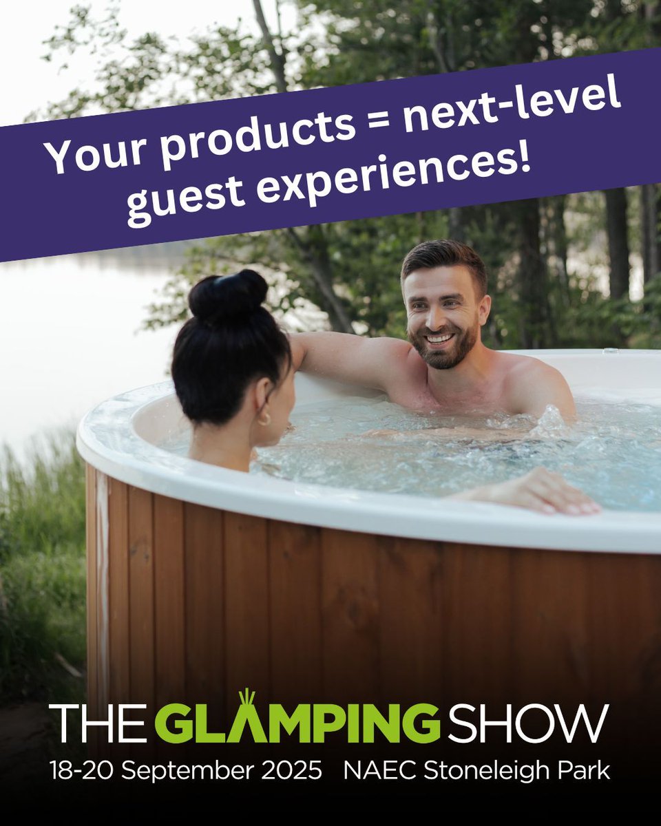 Your products = next-level guest experiences!
Are you a supplier of saunas, BBQs, fire pits, outdoor lighting or other glamping accessories? 
Then The Glamping Show 2025 is where you need to be! 
📍 18 – 20 Sept 2025
📍 NAEC Stoneleigh Park
Find out more - theglampingshow.com/exhibit/why-ex…