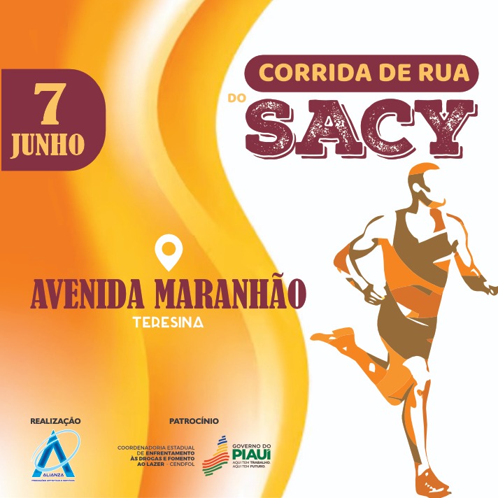 guocombr's tweet photo. CORRIDA DE RUA DO SACY
DIA 7 DE JUNHO
LARGADA ÀS 6H DA MANHÃ
AVENIDA MARANHÃO, TERESINA

REALIZAÇÃO: ALIANZA
PATROCÍNIO: COORDENAÇÃO ESTADUAL DE ENFRENTAMENTO AS DROGAS E FOMENTO AO LAZER - CENDFOL E GOVERNO DO PIAUÍ https://t.co/akzww1hnrm