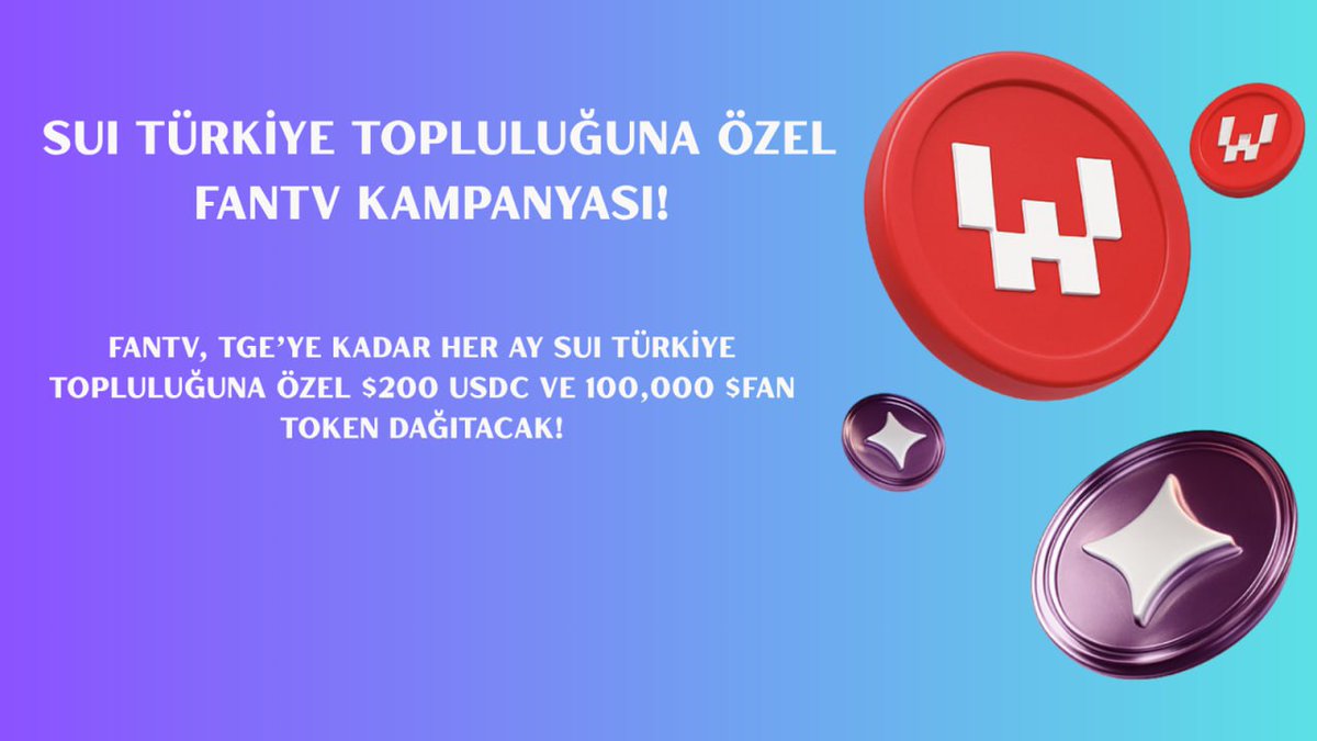 ☀️ Sui Türkiye Topluluğu &amp; FanTV Ortaklığı Başlıyor! ☀️

Merhaba Sui Türkiye Topluluğu! 🚀
FanTV ile resmi bir partnerlik anlaşması imzaladık! X platformunda FanTV ile ilgili yaratıcı içerikler üreterek hem topluluğumuzu büyütebilir hem de her ay harika ödüller kazanabilirsiniz!