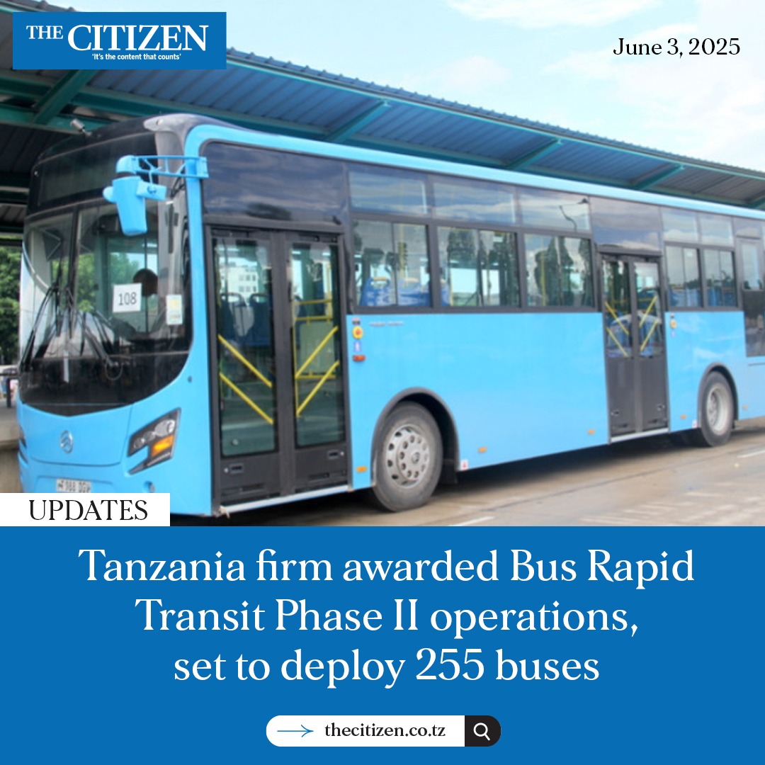 The Dar Rapid Transit Agency (Dart) has awarded a 12-year contract to a local firm, Mofat Company Limited, to operate Phase II of the Bus Rapid Transit (BRT) system, which runs from Gerezani to Mbagala. The company is expected to introduce 255 gas-powered buses by August 2025.