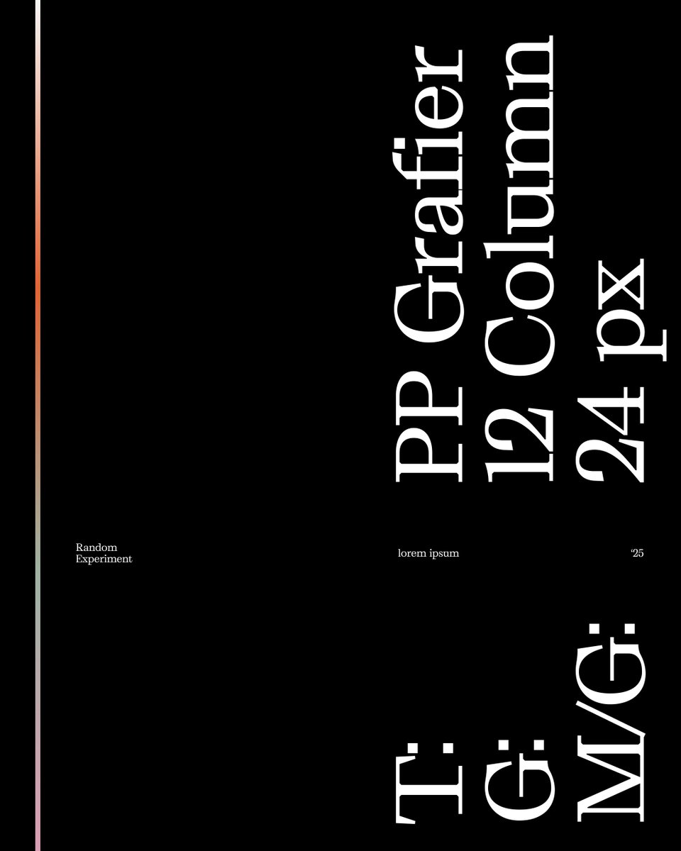 bleibtgleich's tweet photo. Spontaneous Experiment.
A visual exploration of a printing glitch that became a legend.

This poster captures the moment a random page break in a 1914 book turned "dolorem" into "lorem", sparking the birth of the world’s most famous filler text — Lorem Ipsum.

T: PP Grafier, Regular
G: 12 column
M / G: 24 px

#design #inspiration #visualart #typography #webposter #poster #minimalism #aesthetics #loremipsum