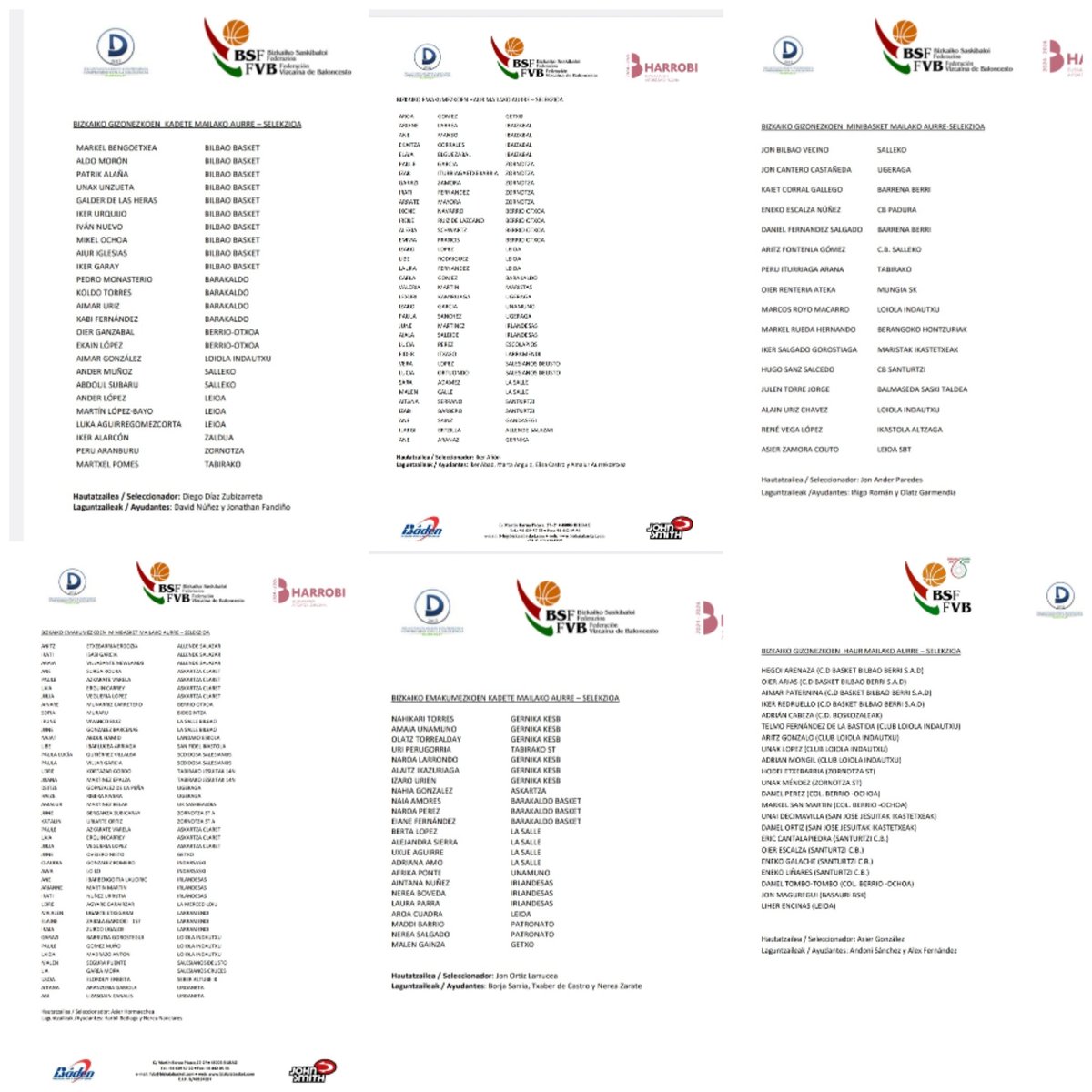 🏀➡️#Baloncesto
Convocatoria para las preselecciones masculinas y femeninas de #MINIBASKET #INFANTILES y #CADETES de <a href="/BizkaiaBasket/">Bizkaia Basket</a> para este domingo 8 junio #Ortuella
Cada club comunicará el horario.