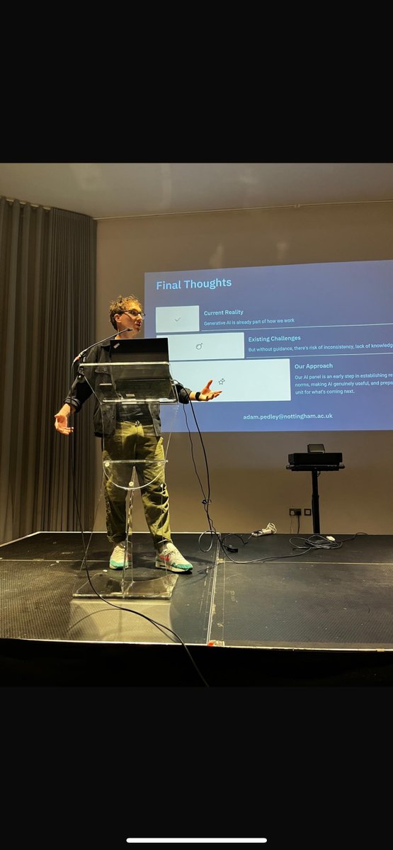 UKTMN's tweet image. #UKTMN2025
Nottingham Clinical Trials Unit’s very own Trial Manager, Adam Pedley, delivering his talk on "Developing a Panel to Approve AI Use within Clinical Trials Units."