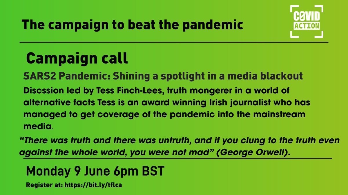 On Monday next well known Irish journalist Tessa Finch-Lees who's had articles about #Covid in @IrishIndependRXand other Irish media speaks about the problems of breaking through the #media barrier &amp; the situation with Covid in #Ireland Register at bit.ly/tflca 😷🇮🇪📰