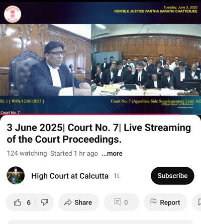 कलकत्ता हाईकोर्ट में जस्टिस पार्थसारथी चटर्जी ने #शर्मिष्ठा को ज़मानत देने से इनकार कर दिया 

“दो दिन जेल में रह लेगी तो आसमान नहीं गिर जाएगा, वीडियो बनाने से पहले सोचना चाहिए था”

मै तो जज साहब से कहता हूं कि ये कमेंट करने से पहले मुंबई केस,जय पुर केस , दिल्ली कैश केस आदि देख