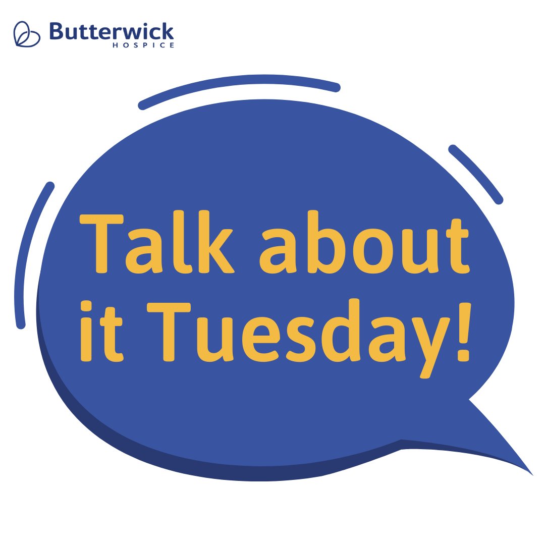 Introducing Talk about it Tuesday! 

Once a month we will be encouraging anyone and everyone to get in touch with us. Whether you are dealing with a life limiting illness, or know someone who is, we are here to help.

Find our contact information here - butterwick.org.uk/contact-us/