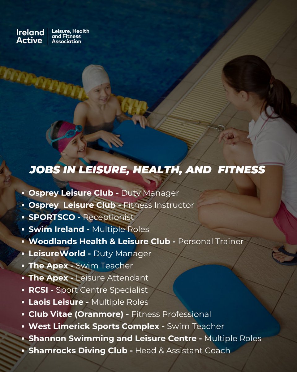 Ireland Active (@irelandactive) on Twitter photo ๐ก ๐
๐ค๐ ๐๐ฅ๐ฅ๐ค๐ง๐ฉ๐ช๐ฃ๐๐ฉ๐๐๐จ ๐ก
Passionate about leisure, health, and fitness? Our members are hiring!
Discover amazing job opportunities in the industry: lnkd.in/g2swgaPs
#IrelandActive #JobFairy #LeisureIndustry #HealthIndustry #FitnessIndustry #IrishJobs ๐ก ๐
๐ค๐ ๐๐ฅ๐ฅ๐ค๐ง๐ฉ๐ช๐ฃ๐๐ฉ๐๐๐จ ๐ก
Passionate about leisure, health, and fitness? Our members are hiring!
Discover amazing job opportunities in the industry: lnkd.in/g2swgaPs
#IrelandActive #JobFairy #LeisureIndustry #HealthIndustry #FitnessIndustry #IrishJobs