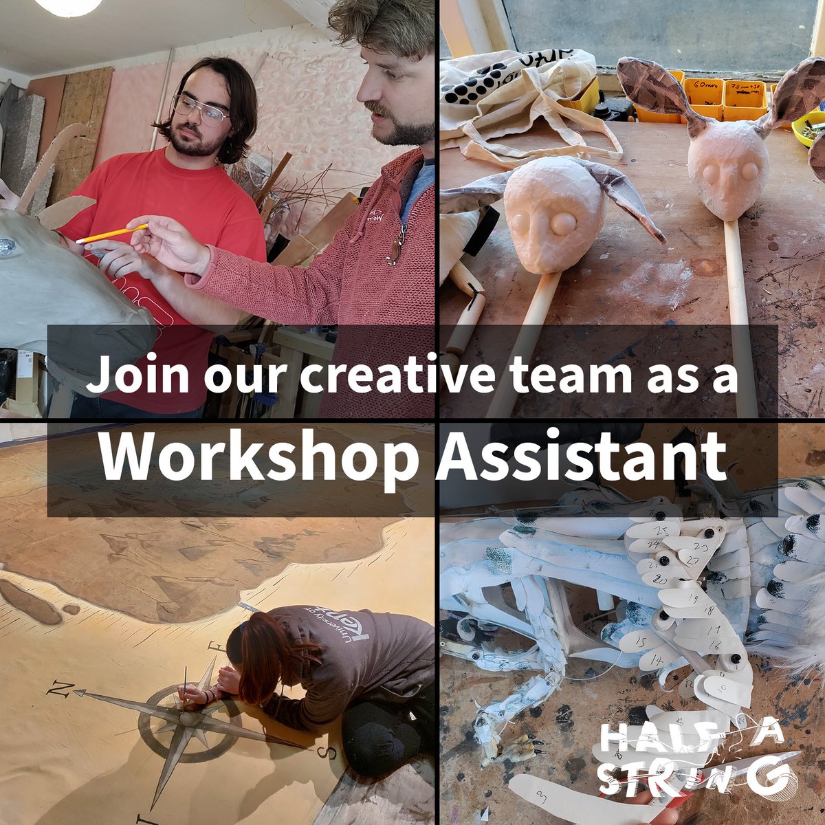 Half a String (halfastring.co.uk) are looking for a workshop assistant to get involved in their new projects over the next year.

For more details see this page on our website:
halfastring.co.uk/jobs--opportun…