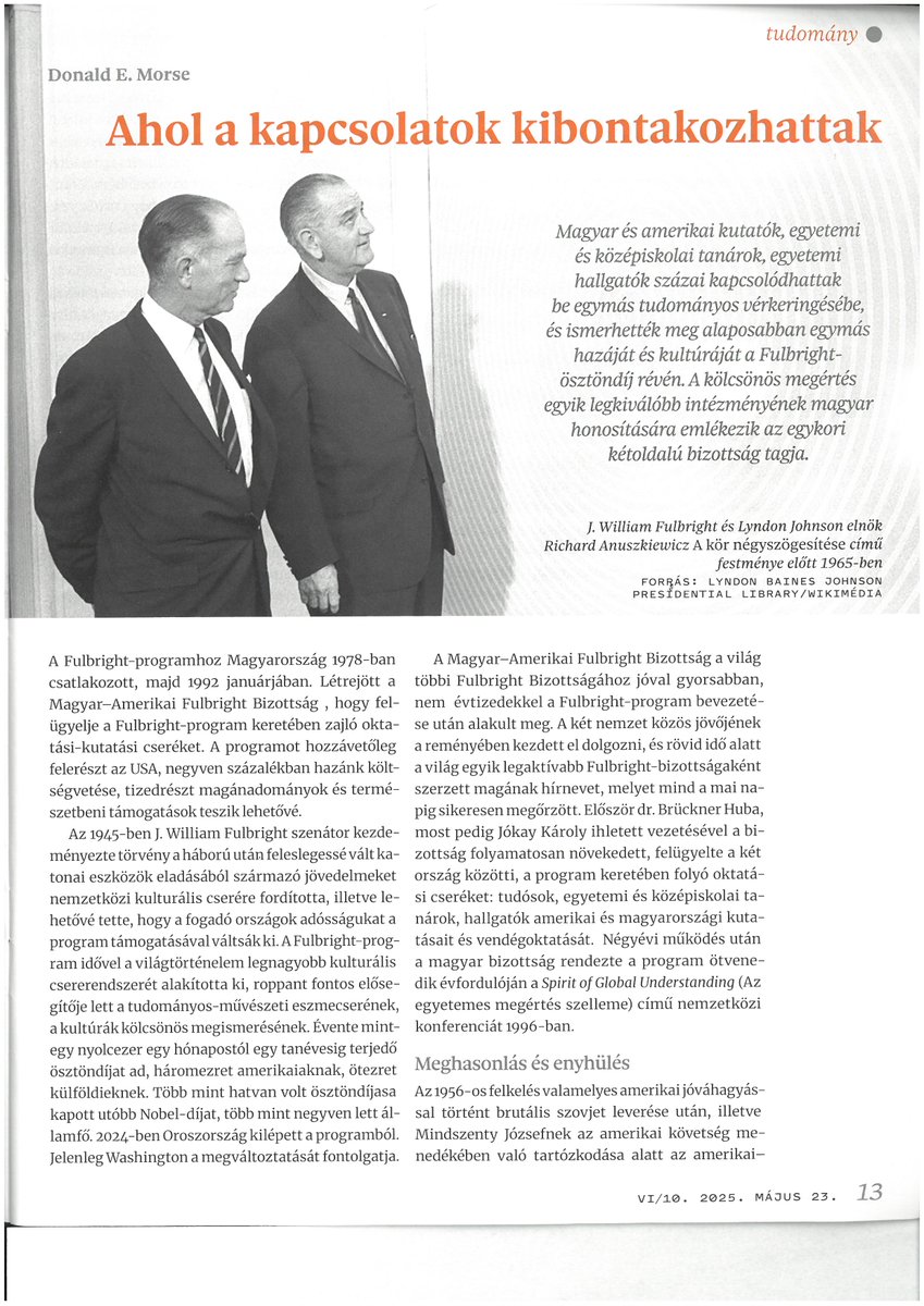 Fulbright Hungary (@fulbrighthu) on Twitter photo Where Relationships Could Unfold: article by Donald E. Morse '88 & '91 <a href="/DEgyetem/">Debreceni Egyetem</a>, first Chair of the #Fulbright Board commemorates the founding period of the Commission in the early '90s. Hungarian translation by OrszĂĄgĂșt biweekly magazine editor PĂ©ter PĂĄsztor '94 <a href="/RoanokeCollege/">Roanoke College</a> Where Relationships Could Unfold: article by Donald E. Morse '88 & '91 <a href="/DEgyetem/">Debreceni Egyetem</a>, first Chair of the #Fulbright Board commemorates the founding period of the Commission in the early '90s. Hungarian translation by OrszĂĄgĂșt biweekly magazine editor PĂ©ter PĂĄsztor '94 <a href="/RoanokeCollege/">Roanoke College</a>