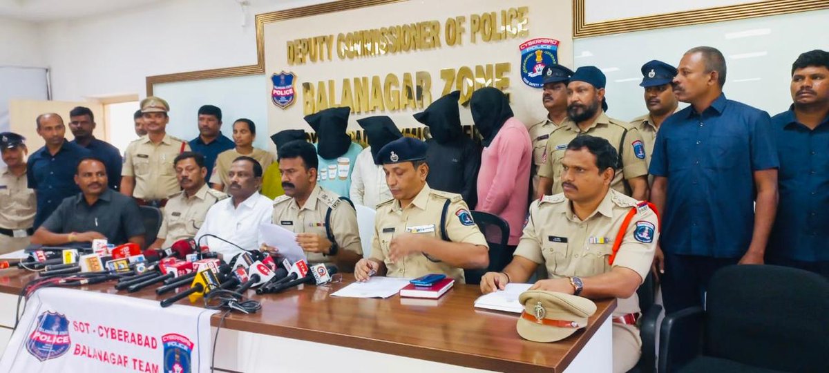 Cyberabad Police (@cyberabadpolice) on Twitter photo In a breakthrough, <a href="/pskkp_cyb/">Kukatpally Police Station</a>, along with Balanagar SOT, apprehended five persons who were conspiring to sell the Cocaine mixed with Ephedrine. The accused were taken into custody and are being produced before the Hon’ble Court. In a breakthrough, <a href="/pskkp_cyb/">Kukatpally Police Station</a>, along with Balanagar SOT, apprehended five persons who were conspiring to sell the Cocaine mixed with Ephedrine. The accused were taken into custody and are being produced before the Hon’ble Court.