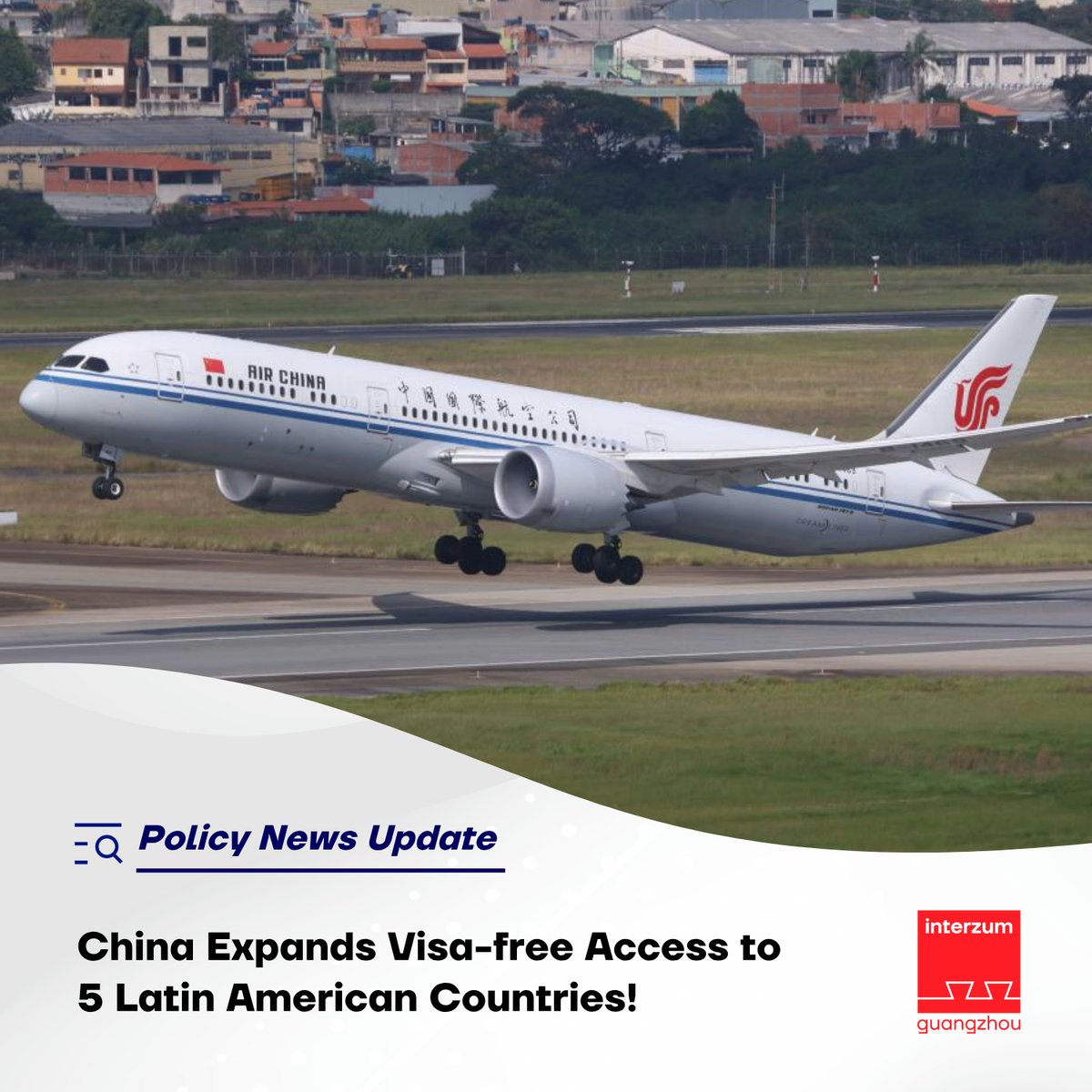 🌏 Policy News Update: China expands visa-free access to 5 Latin American countries!

Discover endless business opportunities exhibiting at interzum guangzhou 2026: interzum-guangzhou.com/about/18.html

(Source from Xinhua News: english.news.cn/20250601/f37da… )

#interzumworldwide #interzumguangzhou