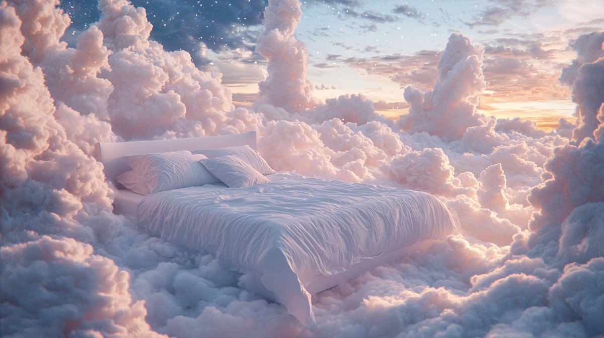 The kind of bed that doesn’t just promise dreams—it is one.

#Dreamscape #CloudNine #SurrealSleep #SpaceArt
