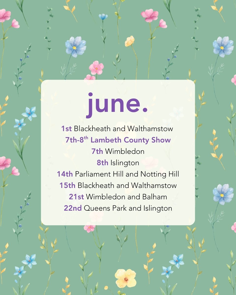 culinaryherbco's tweet photo. Here are the farmers' markets we're attending this month! We're also really looking forward to the Lambeth County Show - always a great event! #FarmersMarkets #LondonPlants #Herbs #PlantsAndHerbs https://t.co/8eqvZozY82
