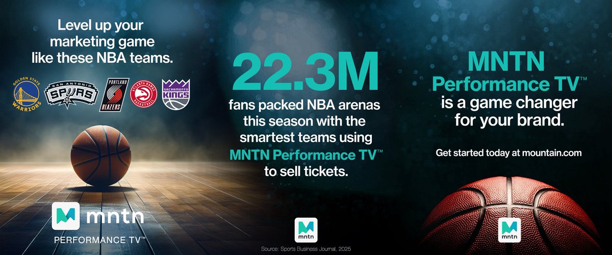 NBA franchises get GOATed ticket sales with MNTN Performance TV. BOOMSHAKALAKA!