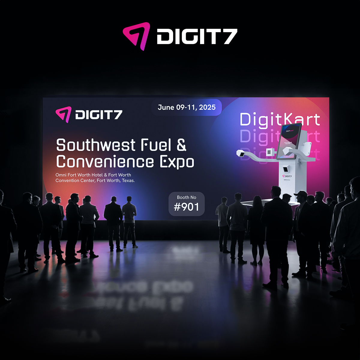 Digit7_LLC's tweet image. We’re heading to the Southwest Fuel &amp;amp; Convenience Expo 2025! Join us at booth #901 as we showcase DigitKart, our AI-powered self-checkout solution transforming convenience retail.
#digit7 #digitkart #selfcheckout #retail #hospitality #conveniencestores #AI @TXFoodandFuel