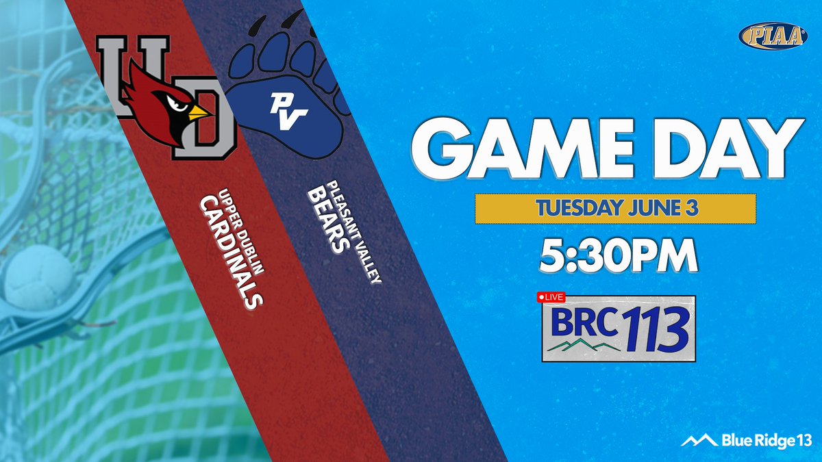 BRC13 Sports (@brc13sports) on Twitter photo Watch PIAA 3A 1st Round Girls Lacrosse on BRC13! Upper Dublin vs Pleasant Valley - LIVE coverage starts at 5:30 on BRC113
<a href="/udhs_athletics/">UDHS Athletics</a> <a href="/Laxpvhs/">PVHS Girls LAX</a> Watch PIAA 3A 1st Round Girls Lacrosse on BRC13! Upper Dublin vs Pleasant Valley - LIVE coverage starts at 5:30 on BRC113
<a href="/udhs_athletics/">UDHS Athletics</a> <a href="/Laxpvhs/">PVHS Girls LAX</a>