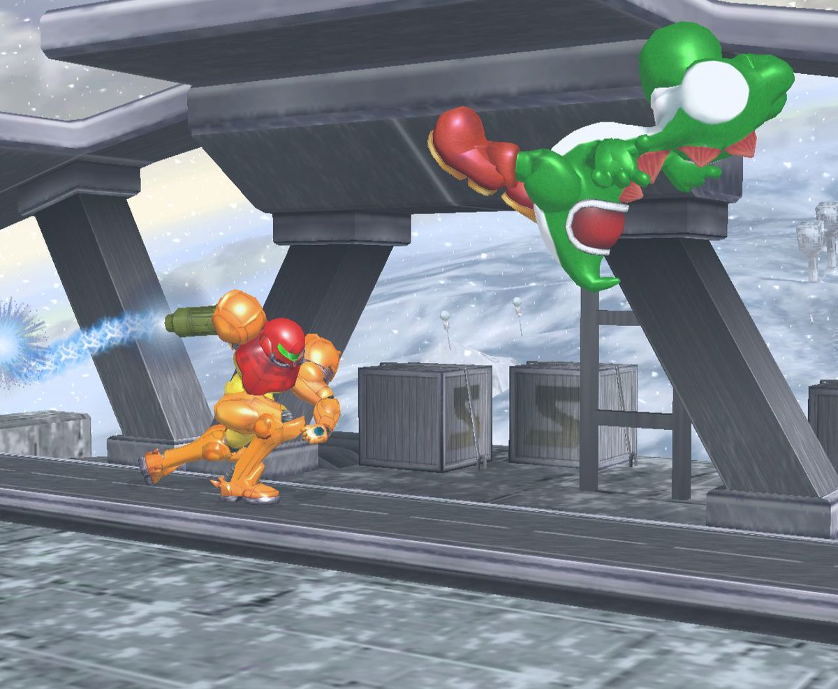 There's nothing here but snow and ice... and a battle! Fight among Star Fox and Star Wolf as you're transported across Fichina! Looks like this loading platform is equipped to monitor harsh weather.