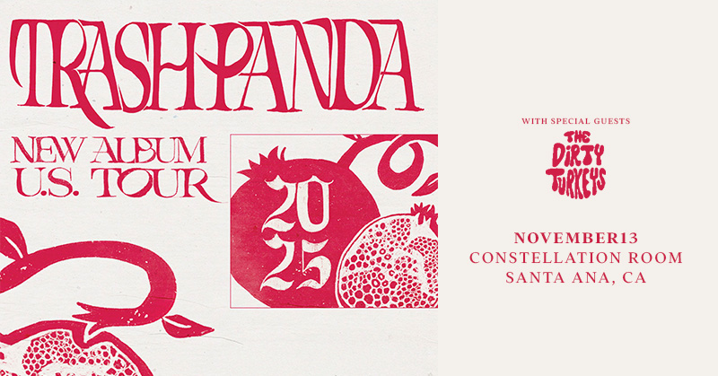 Observatory Orange County (@observatoryoc) on Twitter photo Tickets are on sale NOW for <a href="/trashpandalegit/">Trash Panda</a> in the Constellation Room on November 13 ⚡ Grab yours now at the link below!
🎟️ livemu.sc/4n0Wvs3 Tickets are on sale NOW for <a href="/trashpandalegit/">Trash Panda</a> in the Constellation Room on November 13 ⚡ Grab yours now at the link below!
🎟️ livemu.sc/4n0Wvs3