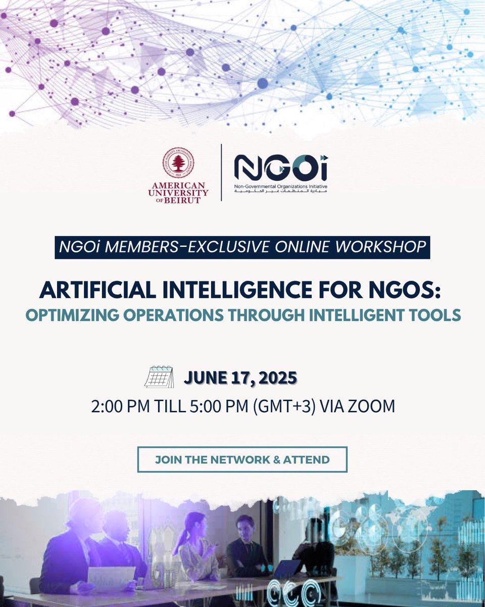 As part of NGOi’s membership experience, #NGOi is hosting a new members-only workshop: “Artificial Intelligence for NGOs: Optimizing Operations through Intelligent Tools.” 💻📚

In a rapidly evolving world influenced by #AI, it's time for #NGOs to explore how Artificial