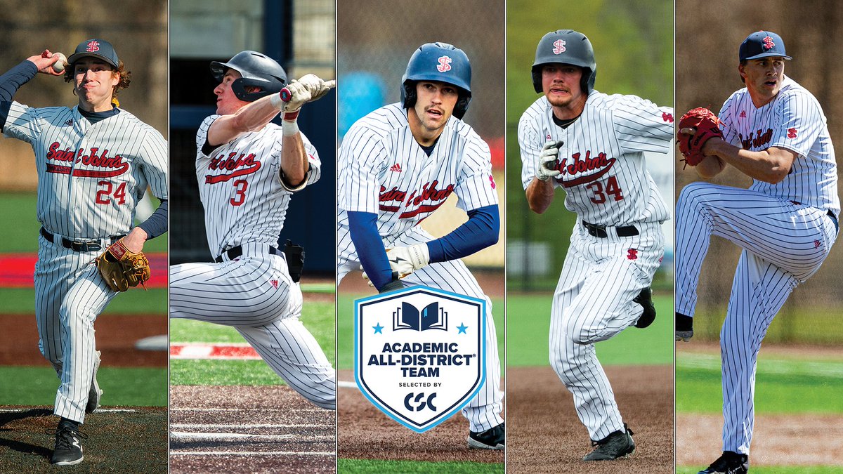 Saint John's Athletics (@sjujohnnies) on Twitter photo Congratulations to the 5⃣ <a href="/SJU_Baseball/">SJU Baseball</a> student-athletes - Connor Hartley, Brendan Hemr, Ryan Janzen, Riley Schwellenbach & Carter Theisen - who were named to the <a href="/CollSportsComm/">College Sports Communicators</a> Academic All-District team today!
RELEASE: gojohnnies.com/news/2025/6/3/…
#GoJohnnies #d3baseball Congratulations to the 5⃣ <a href="/SJU_Baseball/">SJU Baseball</a> student-athletes - Connor Hartley, Brendan Hemr, Ryan Janzen, Riley Schwellenbach & Carter Theisen - who were named to the <a href="/CollSportsComm/">College Sports Communicators</a> Academic All-District team today!
RELEASE: gojohnnies.com/news/2025/6/3/…
#GoJohnnies #d3baseball