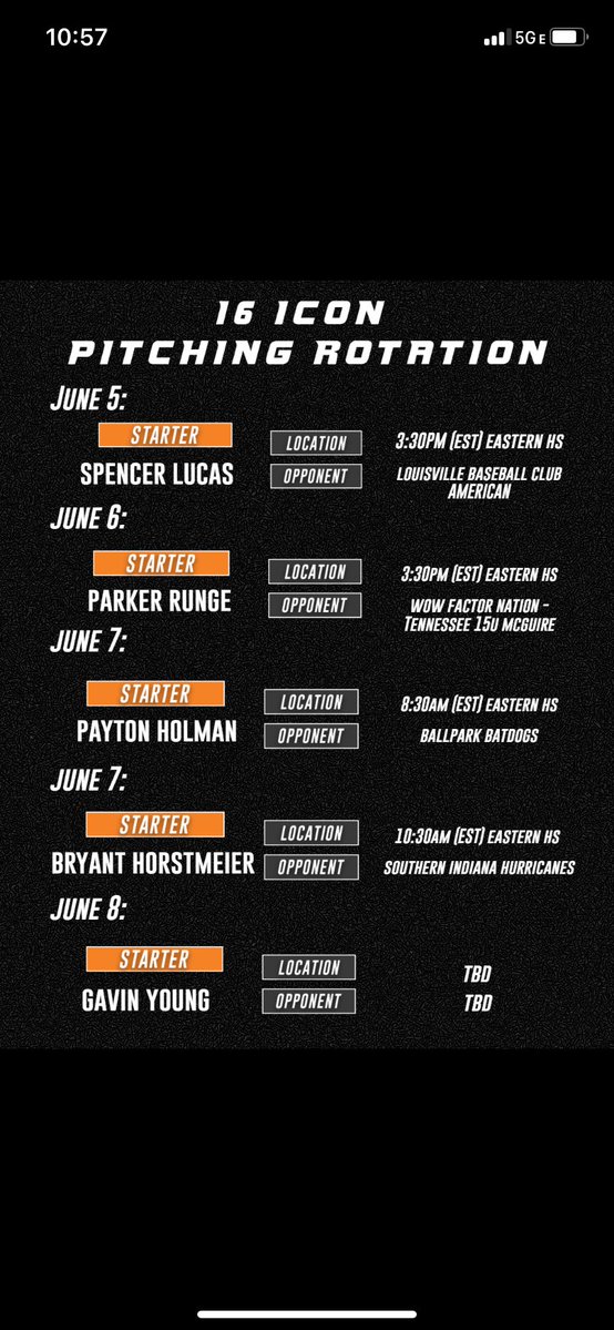 Mike Callihan (@mike_callihan) on Twitter photo Rawlings Tigers 16 ICON Schedule and Pitching Rotation. Heading to Louisville for Prospect Select Tournament.
<a href="/stltigers/">St. Louis Rawlings Tigers</a> <a href="/Rawlings_Tigers/">Rawlings Tigers</a>
<a href="/JaworowskiAaron/">Aaron Jaworowski</a> <a href="/EPratte2/">Evan Pratte</a> <a href="/David_Birkby/">David Birkby</a> Rawlings Tigers 16 ICON Schedule and Pitching Rotation. Heading to Louisville for Prospect Select Tournament.
<a href="/stltigers/">St. Louis Rawlings Tigers</a> <a href="/Rawlings_Tigers/">Rawlings Tigers</a>
<a href="/JaworowskiAaron/">Aaron Jaworowski</a> <a href="/EPratte2/">Evan Pratte</a> <a href="/David_Birkby/">David Birkby</a>