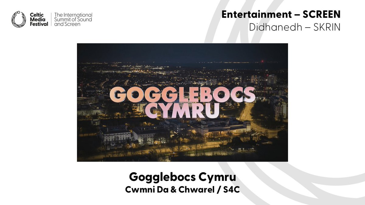 Celtic Media Festival (@celticmediafest) on Twitter photo The winner in the #EntertainmentScreen category is
✨Gogglebocs Cymru ✨ @Cwmnida @Chwarel <a href="/S4C/">S4C 🏴</a> #CelticMedia #TorcAwards The winner in the #EntertainmentScreen category is
✨Gogglebocs Cymru ✨ @Cwmnida @Chwarel <a href="/S4C/">S4C 🏴</a> #CelticMedia #TorcAwards