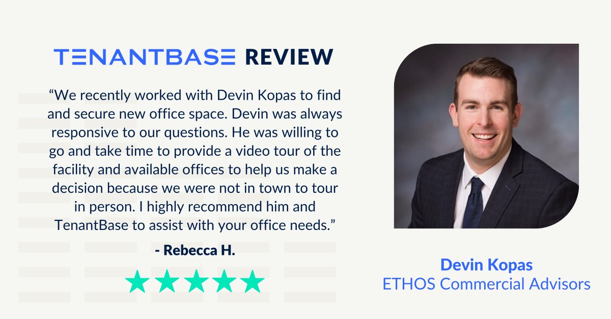 Helping clients find the right space — even from a distance. Devin Kopas went the extra mile for this Dallas client, offering video tours and quick communication every step of the way. That kind of follow-through makes a real difference. Nice work, Devin!