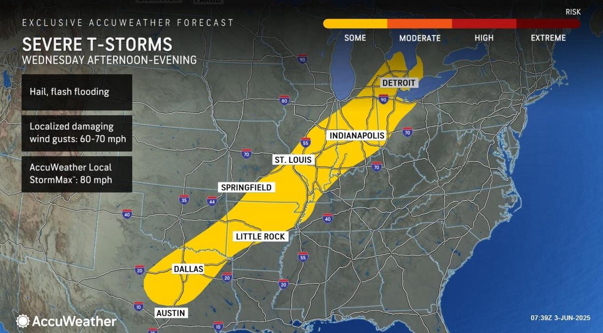 Coryell Roofing (@coryellroofing) on Twitter photo ⛈️ Severe storms Tues–Wed across OK, TX, AR, MO, KS & TN. Tornadoes, hail & 85+ mph wind possible.
If your commercial roof takes a hit, Coryell’s got you covered.
📸 <a href="/accuweather/">AccuWeather</a>
#StormReady #CommercialRoofing ⛈️ Severe storms Tues–Wed across OK, TX, AR, MO, KS & TN. Tornadoes, hail & 85+ mph wind possible.
If your commercial roof takes a hit, Coryell’s got you covered.
📸 <a href="/accuweather/">AccuWeather</a>
#StormReady #CommercialRoofing