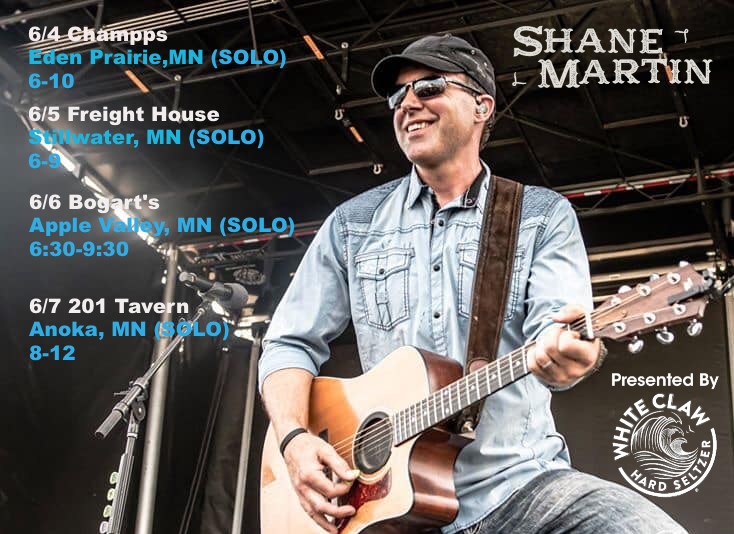 One Man Band shows this week! 
Outdoors weather pending
Wed. Champps (Eden Prairie, MN) 6-10 
Thur. The Freight House 6-9 
Fri. Bogart's Entertainment Center 6:30-9:30 
Sat. 201 Tavern Beer Garden &amp; Grill 8-12 
#livemusic #onemanband #countryrock #illdrinktothat