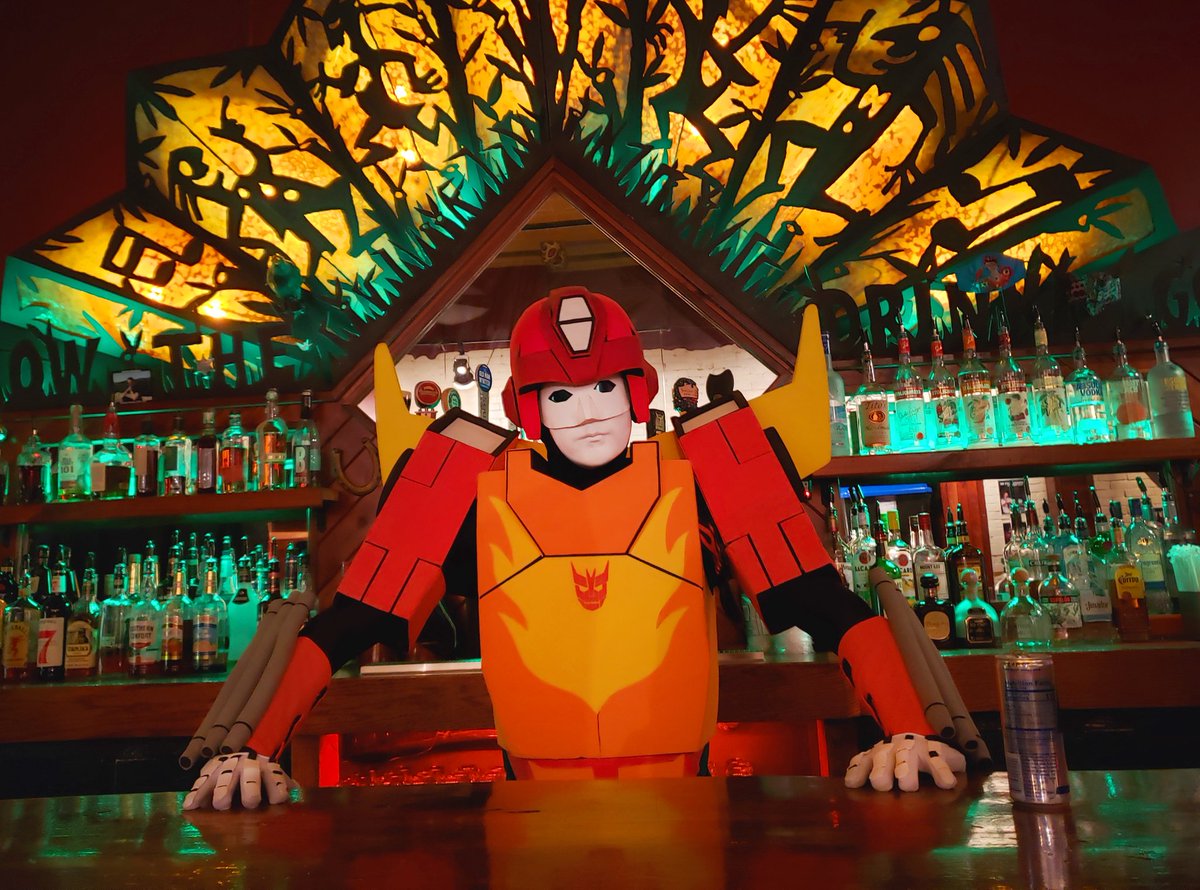 cybertronicband's tweet image. Hot Rod is your bartender all month. What'll it be?