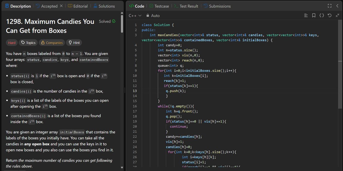 epiphany1113520's tweet image. Day 108 of #200DaysofCode
- LeetCode POTD
- Swim in rising water
- Most stones removed with same row or col
So graphs done finally from A2Z sheet
I am down with fever today so this is all i could manage to do today and that's why wrapping up the day a bit early today.
