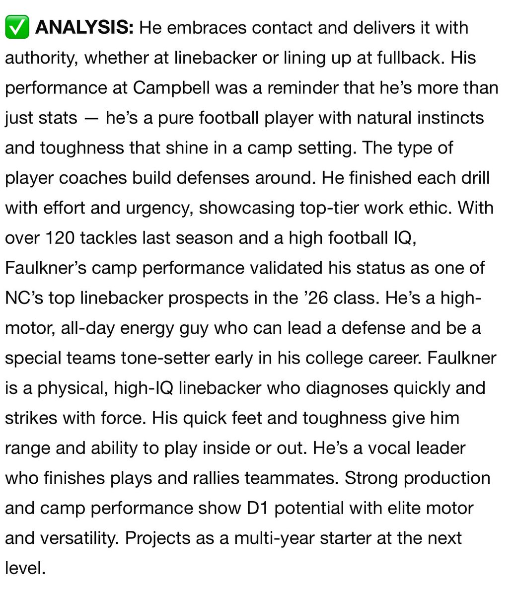 Luke Faulkner 2026 (@lukefaulkner28) on Twitter photo Thank you to <a href="/sixstarfootball/">Six Star Football | PLUS+</a> for the <a href="/GoCamelsFB/">Campbell Football</a> camp evaluation. <a href="/Coach_BHarris/">Coach Braxton Harris 🐪</a> <a href="/CoachKMcFarland/">Koy McFarland</a> <a href="/CoachLarryHart/">Larry Hart</a> Thank you to <a href="/sixstarfootball/">Six Star Football | PLUS+</a> for the <a href="/GoCamelsFB/">Campbell Football</a> camp evaluation. <a href="/Coach_BHarris/">Coach Braxton Harris 🐪</a> <a href="/CoachKMcFarland/">Koy McFarland</a> <a href="/CoachLarryHart/">Larry Hart</a>