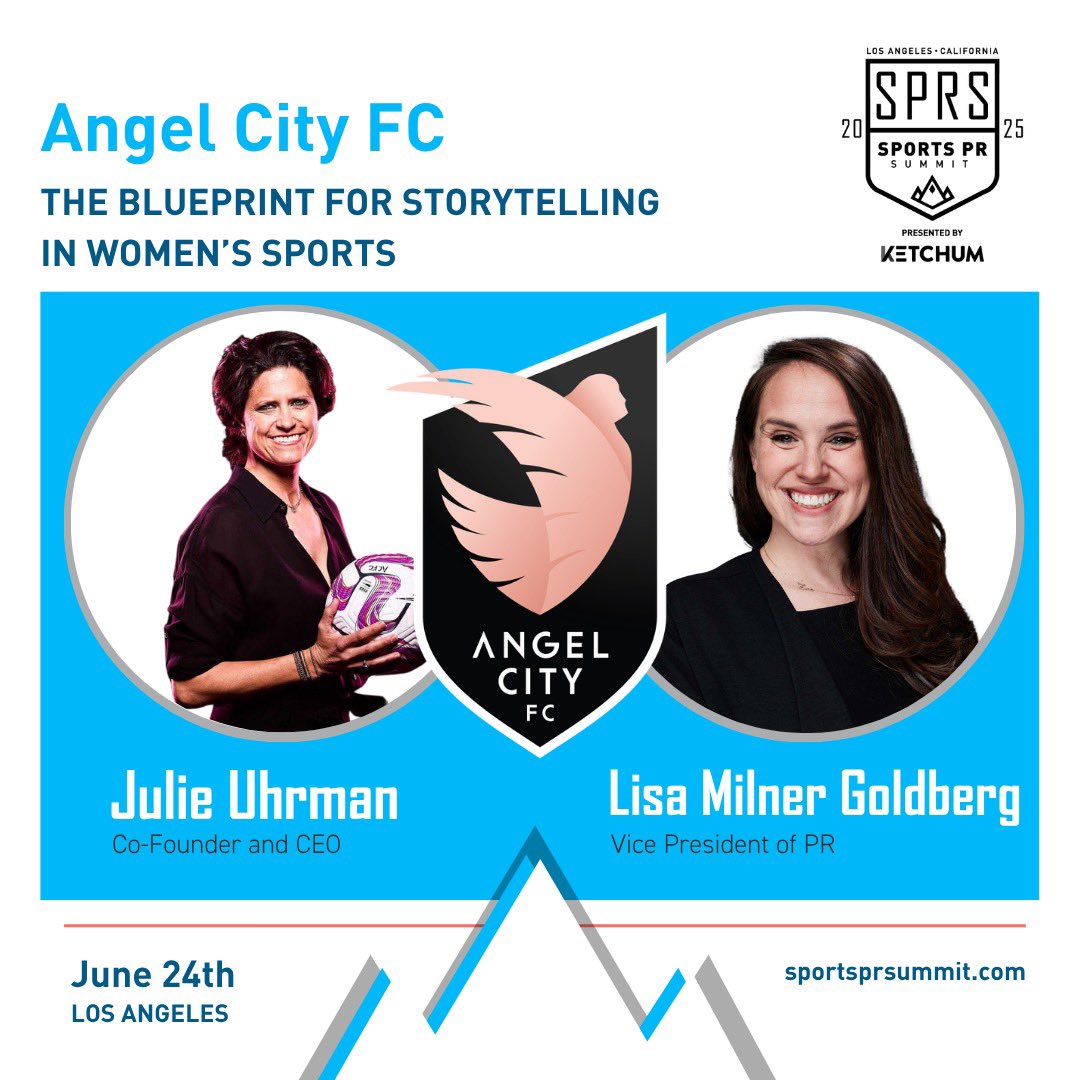 Just added:

Angel City FC: The Blueprint for Storytelling in Women’s Sports

Join Julie Uhrman, Co-Founder &amp; CEO of <a href="/weareangelcity/">Angel City FC</a> and Lisa Milner Goldberg, VP of Public Relations, for a riveting discussion and case study that wraps the day at Sports PR Summit. 

#NWSL #ACFC