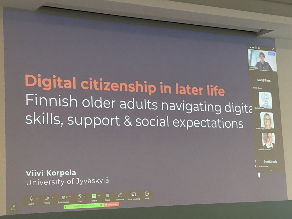 GilbreaCentre's tweet image. A HUGE #Thankyou to Viivi Korpela for sharing your insights and expertise with us today! Your research on "Digital citizenship in later life: Finnish older adults navigating digital skills, support & social expectations"
was inspiring, engaging and we truly appreciate your time.