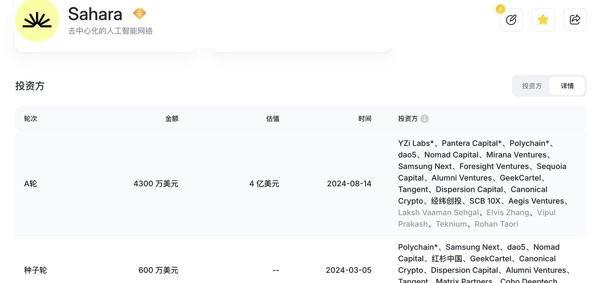KuiGas's tweet photo. 💰 关于撒哈拉（$SAHARA）@saharaai代币社区分发
总分发额度：850万 美元
分发占比：1.4167%
估值参考： FDV 为 6 亿美元
分发平台：Buidlpad
KYC：需要

1️⃣😢建议：没啥建议，无脑冲，毫无疑问会上BA。

2️⃣、FDV 6亿，贵不贵？
贵
但 AI 叙事没凉，资本热度还在。
如果参考这个数据融资4900万，最后一轮4亿，如果上线直接 FDV 涨到 6 亿，其实只溢价了 50%。而考虑到市场对 AI 项目的 FOMO 预期，这溢价并不离谱。

另外Paradigm投了Nous 5000万，给整个生态叙事链条加了一把火🔥。

3️⃣、为什么上线了Buidlpad

这是个关键点。
Buidlpad = BA 系嫡系，创始人直接出身 Binance 。

这个平台强调公平 + 合规 + 社区参与优先，是当下 VC 疲软背景下，把代币分发权重向“真实用户”倾斜的一次实验。现在参与，没有锁仓，没有归属，100%释放。

首个项目是 @solayer_labs ，： SVM 系杠把子，代币 $LAYER ：
Polychain 阿三投的，Hack VC重点项目，YZi Labs深度投资，深度绑定，前不久币安 BNSOL Super Stake 上线 Solayer (LAYER)，持有 BNSOL 和 DeFi BNSOL 可获 LAYER APR 空投足以说明一切。Solayer 跟 BA 亲得不行，而 Sahara 这次又是 Buidlpad 上的“第二发”，你难道不觉得 BA 不会上现货？

$LAYER FDV 上线时不到 10 亿，后来到 30 亿+，infiniSVM 来扩展Solana这个叙事依然有效。
之前我说，这个项目打新是有条件要上，没有条件，创造条件也要上！懂得都懂！

4️⃣除此之外，还能干啥，哪些用户会被重点照顾
1、✅完成这个：https://t.co/bv0yC0YDwn
2、sahara之前的白单测试，第一期1万地址，第二批10w
3、Sahara Legends 这个碎片🧩组成NFT的活动，进行中·····
4、SIWA 公共测试网，这里把数据集上传至https://t.co/qjUh5mdZSp并铸造所有权令牌。细节https://t.co/XYPDKPxWMt

一个100%上BA的项目，毫无疑问，冲就完了。

@saharaai    
#AIforALL