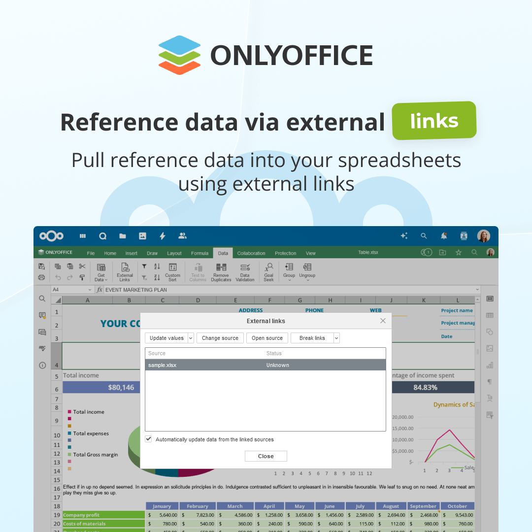 only_office's tweet image. Take control of your shared files with the updated #ONLYOFFICE integration app for #Nextcloud 🆕

☑️ Download restrictions 
☑️ External links for reference
☑️ System and contrast dark themes
☑️ Close button
☑️ And more

All details ➡️ onlyo.co/446Wk5R