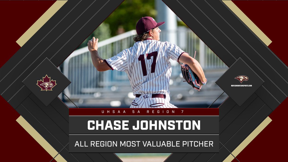 ⚾️ Golden Eagle ace Chase Johnston named UHSAA 5A Region 7 Most Valuable Pitcher! A phenomenal season of dominance on the mound! #MapleMountainSports 🦅