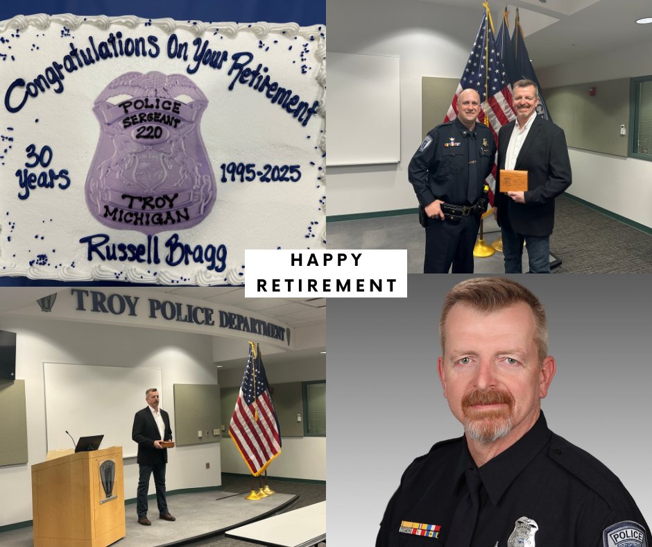 We thank Sergeant Russ Bragg for his 30 years of service to Troy PD!