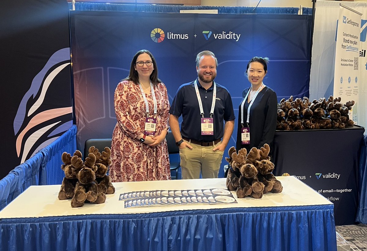 We're at Email Innovations World! Are you? 👀

If so, swing by booth #107 to pick up a Litmoose before heading to Stefanie Tam and Megan Farquharson's session today at 12:40pm!