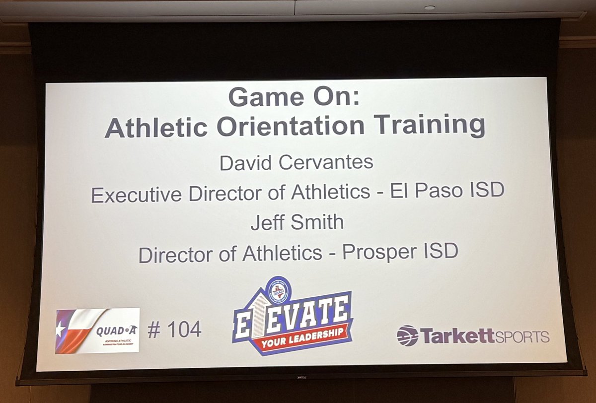 Game On!! Great talk this morning by <a href="/CoachJeff_Smith/">Jeff Smith</a> about the importance of procedures and getting ready for the school year to start. The Aspiring Athletic Administrator Academy is gaining valuable insight! Incredible start to day 3 at the <a href="/OfficialTHSADA/">THSADA</a> State Conference!