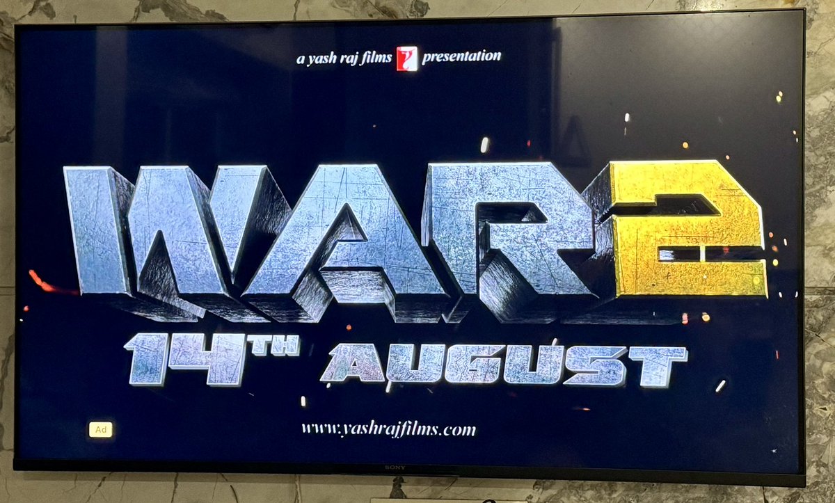 Rohan Malhotra (@rohan_m01) on Twitter photo #WAR2 promos in #IPLFinals!!
WAR 2 storms cinemas worldwide in Hindi - Telugu - Tamil on Thursday 14th August 2025!!
<a href="/iHrithik/">Hrithik Roshan</a> <a href="/tarak9999/">Jr NTR</a> <a href="/advani_kiara/">Kiara Advani</a> <a href="/yrf/">Yash Raj Films</a> #AyanMukerji #YRFSpyUniverse #AdityaChopra #WAR2 promos in #IPLFinals!!
WAR 2 storms cinemas worldwide in Hindi - Telugu - Tamil on Thursday 14th August 2025!!
<a href="/iHrithik/">Hrithik Roshan</a> <a href="/tarak9999/">Jr NTR</a> <a href="/advani_kiara/">Kiara Advani</a> <a href="/yrf/">Yash Raj Films</a> #AyanMukerji #YRFSpyUniverse #AdityaChopra